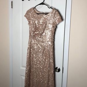 Adrianna Papell Rose Gold Sequined Dress